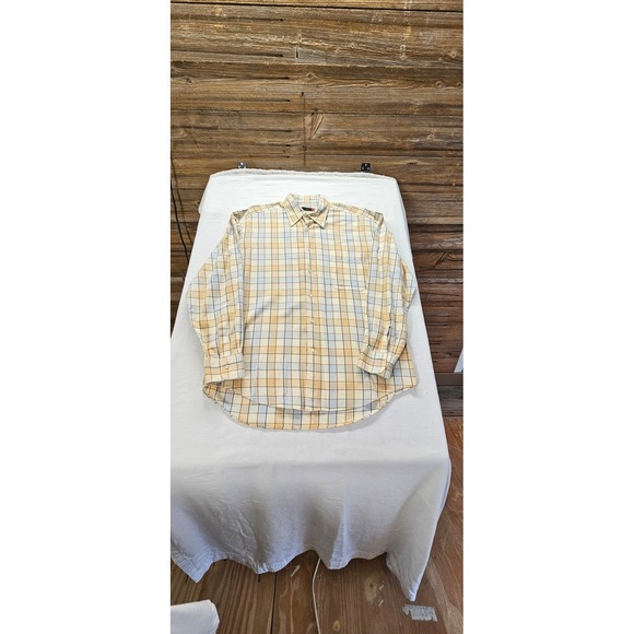 Corneliani ID Other - Corneliani ID Mens Plaid Button Down Shirt Orange Blue Cotton Size L 42 Large